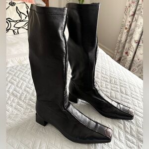 Rieker Elegant Black Leather Heeled Boots